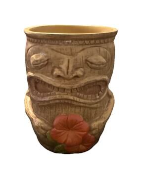 Saturday Knight Tiki Cup 3.75" x 2.75" Ceramic Resin